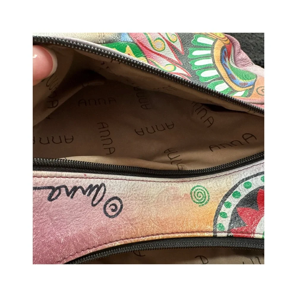 Anuschka Colorful Elephant Design Women's Bag - Picture 8 of 10